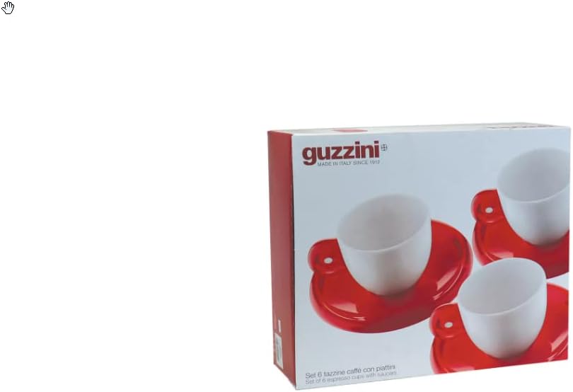 GUZZINI SET 6 TAZZINE CAFFE' CON PIATTINI GRIGIO
