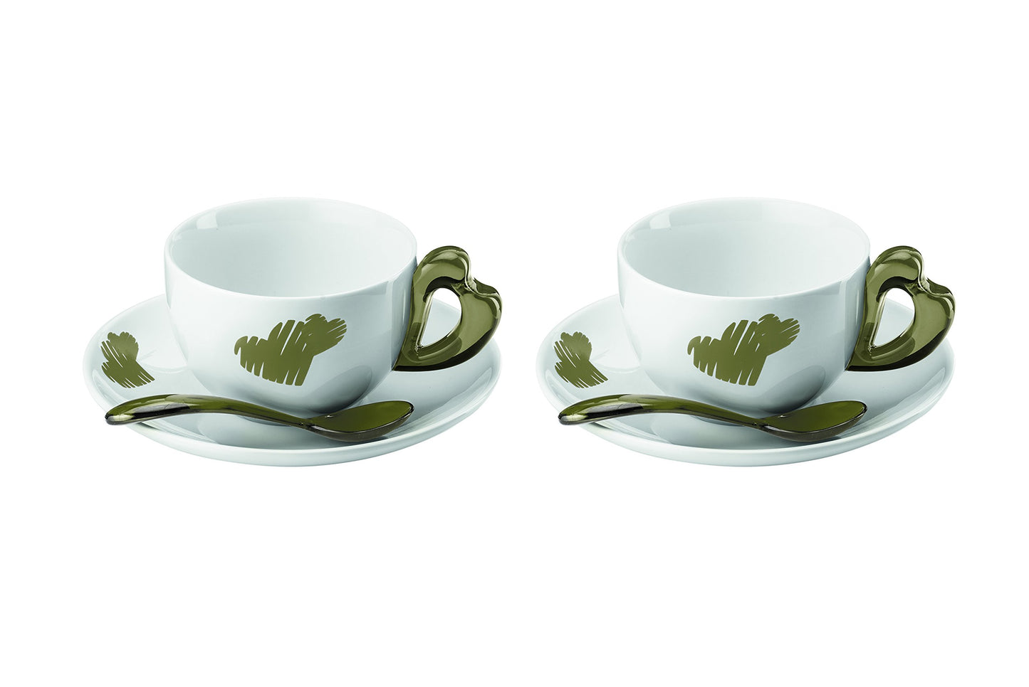 GUZZINI SET 2 TAZZE PER CAPPUCCINO CON PIATTINO SABBIA