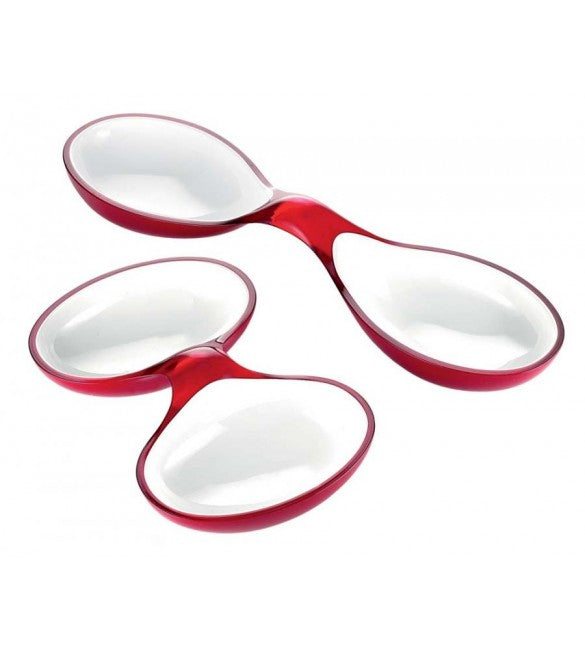 GUZZINI SET DUE CONTENITORI BICOLORE ROSSO