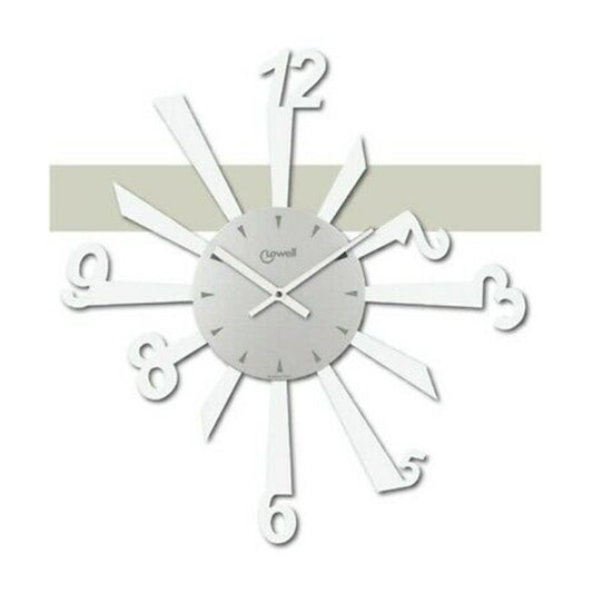 LOWELL OROLOGIO DA PARETE QZ IN METALLO BIANCO